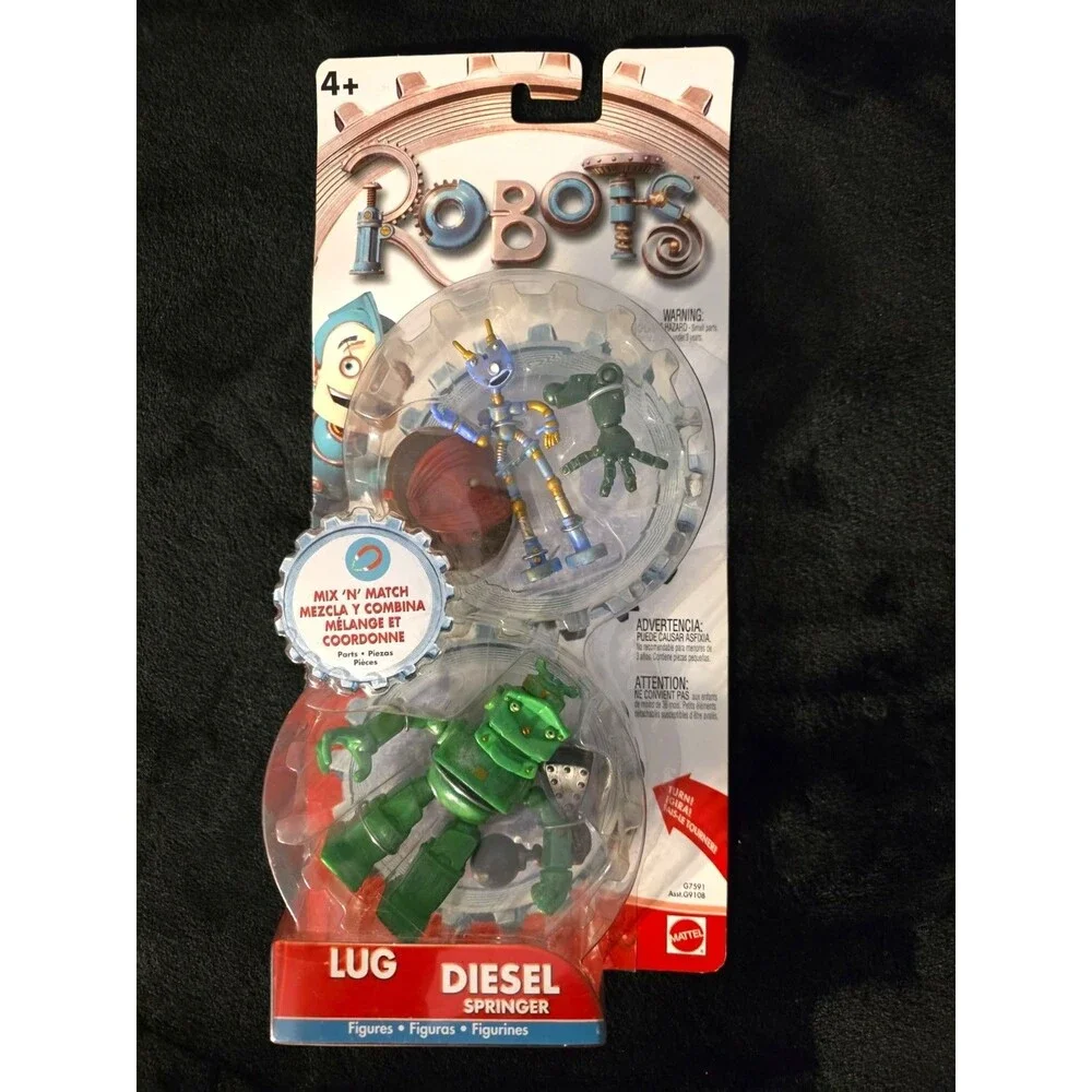Robots Lug & Diesel Springer Action Figures Mattel 2004 Brand New